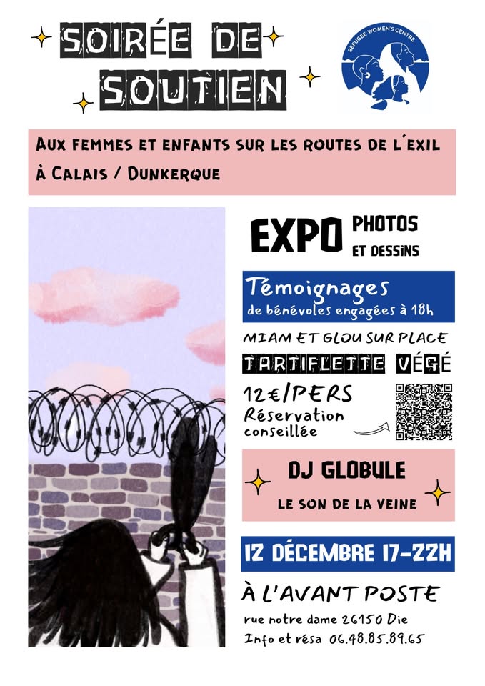 Soir&eacute;e de soutien en faveur des femmes et enfants sur les routes de l&rsquo;exil &agrave; Calais et Dunkerque